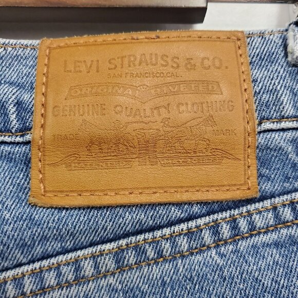 Levis Womens Ribcage Straight Leg Jeans Size 27 Blue Denim Button Fly - Picture 4 of 14